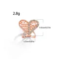 Rose gold heart scarf buckle with pearls and rhinestones, elegant shirt corner ring acc. - 520# Rose Gold
