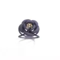 Elegante fibbia per sciarpa a fiore di camelia 3D con strass scintillanti per cappotto. - Blu viola