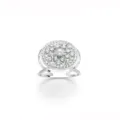 Fibbia per sciarpa camelia strass argento elegante anello cappotto perla accessorio. - Argento
