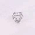 Elegant rhinestone three-ring scarf buckle, silver metal geometric headband accessory. - Style 3 / Silver