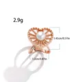 Mini perle cœur boucle foulard en soie or rose attache nœud coin vêtement - 522# Or rose