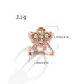 Boucle de Foulard en Soie Trèfle Or Rose Strass Broche Bague Accessoire Multifonction - 526# Or rose
