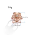 Anneau de foulard floral en or rose avec cristaux. Accessoire multifonctionnel pour nœuds élégants. - 527# Or rose