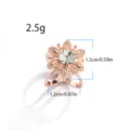 Anneau boucle de foulard en cristal rose dore mini porte noeud vetement polyvalent - 528# Or rose