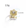 Mini boucle de foulard en soie dorée avec design floral en cristal, pince-coin polyvalente. - 528# Doré