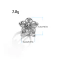 Boucle de foulard étoile cristal argenté, léger 2.8g, 1.8x1.2cm élégant anneau écharpe. - 527# Argenté