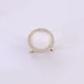 Anello per sciarpa rotondo in strass occhio di gatto dorato dettaglio fibbia angolo vestiti - Oro Occhio di Gatto Bianco