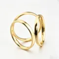 Fibbia per sciarpa a triplo anello dorata dettaglio, elegante accessorio spilla in metallo. - Piccolo (Diametro Interno 1,7cm) / Oro
