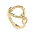 Gold-plated geometric interlocking scarf ring versatile metal shawl buckle accessory - Polished Smooth Style / Gold
