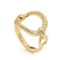 Gold geometric silk scarf buckle metal ring wrap shawl clip versatile fashion accessory - Faux Pearl Style / Gold