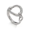 Silver geometric silk scarf ring elegant shawl buckle versatile decorative accessory for women - Faux Pearl Style / Silver