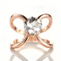 Anello per sciarpa in oro rosa con cristallo scintillante per accessori moda eleganti - Oro Rosa/Zirconia Bianca