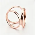 Rose gold triple ring scarf buckle minimalist metal shawl clip and garment corner fastener. - Small (Inner Diameter 1.7cm) / Rose Gold