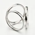 Versatile silver metal three-ring scarf buckle, minimalist clothing corner clip for shawl. - Large (Inner Diameter 2cm) / Silver
