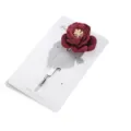 Squisita spilla con rosa in stoffa per decorazione di abiti, elegante accessorio moda DIY. - Rosso