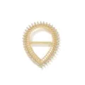 Elegante fibbia foulard strass oro nodo angolo t-shirt cristallo perla accessorio - Stile a Goccia con Intarsio di Zirconia / Oro