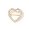 Elegante fibbia per vestiti cuore di perle anello sciarpa accessorio moda versatile donne. - Cuore con Perla Piccola / Oro