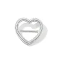 Fibbia per sciarpa cuore in perle elegante moda nodo abbigliamento accessorio versatile. - Cuore con Perla Piccola / Argento