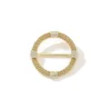 Clip per Sciarpa Strass Oro Morsetto Angolo T-Shirt Geometrico Accessorio Moda - Strass Chiave Greca Tonda / Oro