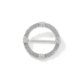 Clip per Sciarpa con Strass Anello in Metallo per Orlo di Maglietta Hijab Chiusura - Strass Chiave Greca Tonda / Argento