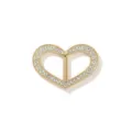 Fibbia per sciarpa a cuore in strass dorato, elegante clip per maglietta e accessorio versatile. - Cuore con Diamanti / Oro