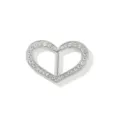Fibbia sciarpa cuore strass argento clip nodo T-shirt accessorio decorativo cristallo - Cuore con Diamanti / Argento