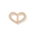 Clip per sciarpa cuore strass oro rosa fibbia nodo orlo vestiti versatile donna - Cuore con Diamanti / Oro rosa