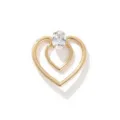 Fibbia Foulard Cuore Strass Oro Clip Angolo T-Shirt Elegante Anello Supporto Scialle - Diamante Quadrato a Cuore / Oro