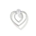 Fibbia per sciarpa a cuore in strass argentato, elegante anello per nodo t-shirt. - Diamante Quadrato a Cuore / Argento
