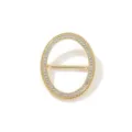 Fibbia per sciarpa ovale in strass dorato clip per nodo d'angolo T-shirt accessorio moda variante - Strass Ovale / Oro