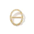 Fibbia per sciarpa ovale dorata con strass e clip per angolo abiti da donna elegante. - Strass V Ovale / Oro