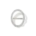 Fibbia per sciarpa ovale con strass argento e clip decorativa per orlo di maglietta - Strass V Ovale / Argento
