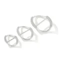Set fibbia per sciarpa ovale in strass argento, clip per nodo di vestiti, 3 diverse misure. - Twisted Small / Argento