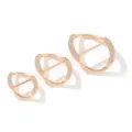 Set fibbia per sciarpa con strass variante, clip per orlo t-shirt ovale in metallo oro rosa. - Twisted Small / Oro rosa