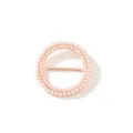 Nuova Fibbia per Sciarpa in Perla Dorata Clip Orlo T-Shirt Elegante Accessorio Moda - Tondo Doppio Perla / Oro rosa