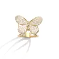 Anello per sciarpa a farfalla dorato elegante smalto bianco accessorio moda per scialle - Oro Bianco