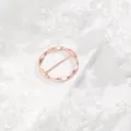 Rose gold irregular circular scarf buckle detail, elegant clothing corner ring for daily wear. - Rose Gold