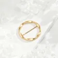 Minimalist irregular gold silk scarf buckle, elegant clothing corner ring for daily wear. - Matte Gold