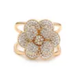 Golden rhinestone flower scarf buckle, elegant crystal lapel clip and belt ring accessory - Gold Colorful Rhinestone Flower