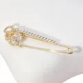 Spilla di sicurezza con strass dorati, elegante gioiello sciarpa decorato con cristalli. - 6# Oro