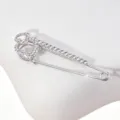 Spilla di sicurezza in strass argentato, fibbia per sciarpa in cristallo luminoso cappotto. - 6# Argento