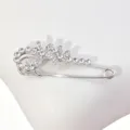 Spilla di sicurezza floreale con strass, elegante fermascarpa metallico per cappotto. - 9# Argento