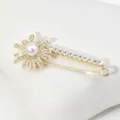 Spilla di sicurezza strass perla oro spilla decorativa sciarpa fibbia anti-esposizione. - 1# Oro