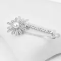 Elegante spilla di sicurezza floreale con strass, fibbia per sciarpa e cappotti. - 1# Argento