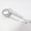 Spilla di sicurezza con strass cristallo clip per sciarpa decorazione cappotto gioiello - 2# argento