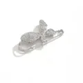 Spilla di sicurezza con farfalla in strass argento clip per sciarpa cappotto accessori - Farfalla argento [7*3,6 cm]