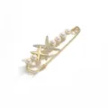 Spilla di Sicurezza Stella Marina Perle Strass Elegante Fibbia Sciarpa Cappotto Gioiello Variante. - Stella a quattro punte dorata [7,6 cm]