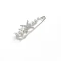 Spilla di sicurezza argentata con strass e perle, elegante accessorio per cappotto e sciarpa. - Stella a quattro punte argento [7,6 cm]