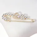 Spilla di sicurezza con strass in finitura oro, elegante fibbia per sciarpa in cristallo brillante. - 7# Oro
