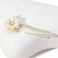 Elegante Spilla di Sicurezza con Perle e Strass Clip per Sciarpa e Cappotto Donna - 3# Oro